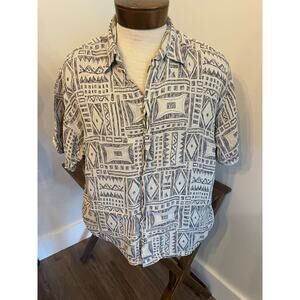 Vintage Zepos Tan and Gray Button Up Made in Greece Size XL